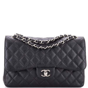 Chanel Jumbo Classic Double Flap Bag Quilted Caviar